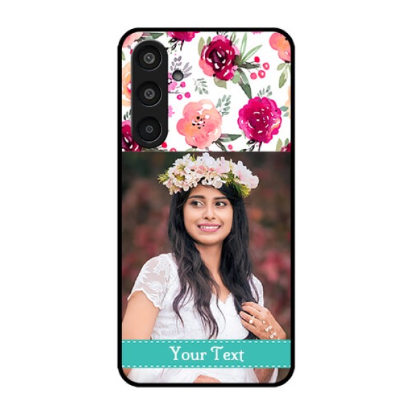 Samsung Galaxy M35 5G Custom Glass Phone CaseWater Colors Floral Design Samsung Galaxy M35 5G Custom Glass Phone CaseWater Colors Floral Design