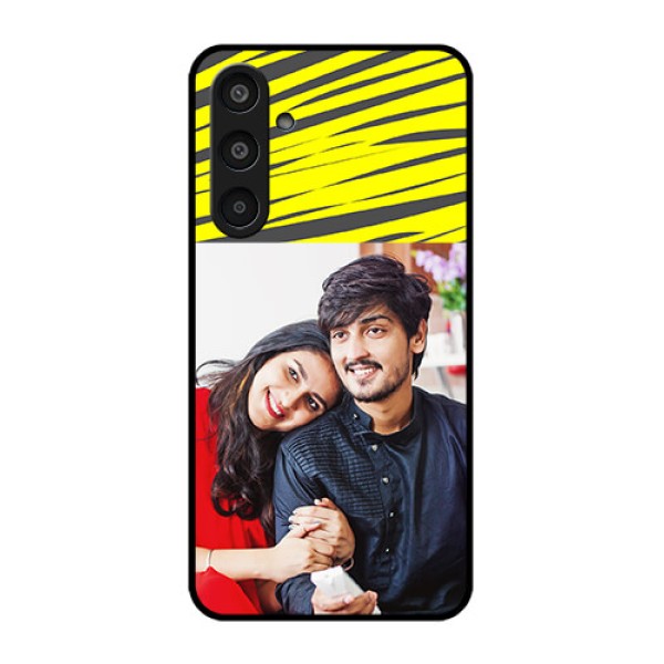 Samsung Galaxy M35 5G Custom Glass Phone CaseYellow Abstract Design