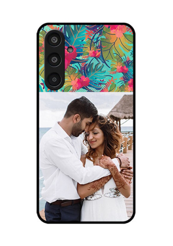 Samsung Galaxy M35 5G Custom Glass Phone CaseWatercolor Floral Design