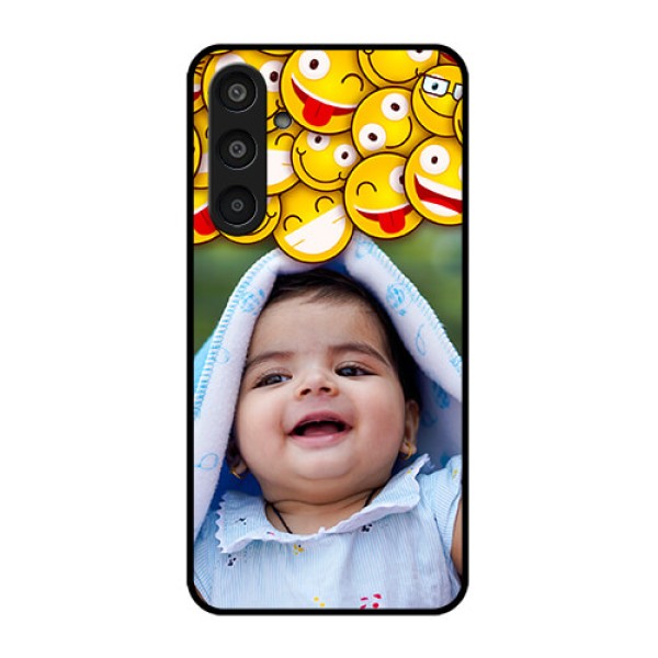 Samsung Galaxy M35 5G Custom Glass Phone CaseWith Smiley Emoji Design Samsung Galaxy M35 5G Custom Glass Phone CaseWith Smiley Emoji Design