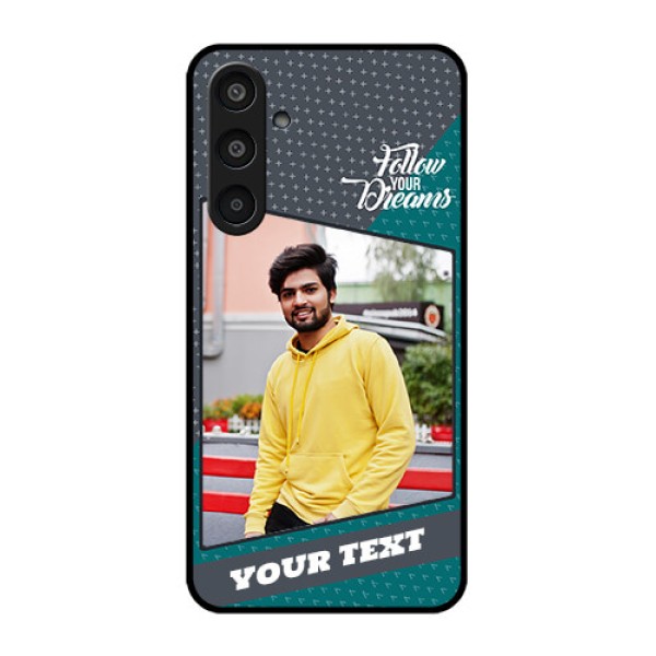 Samsung Galaxy M35 5G Custom Glass Phone CaseBackground Pattern Design With Quote Samsung Galaxy M35 5G Custom Glass Phone CaseBackground Pattern Design With Quote