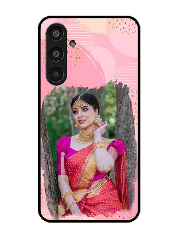 Custom Samsung Galaxy M35 5G Custom Glass Phone CaseGold Glitter Splash Design