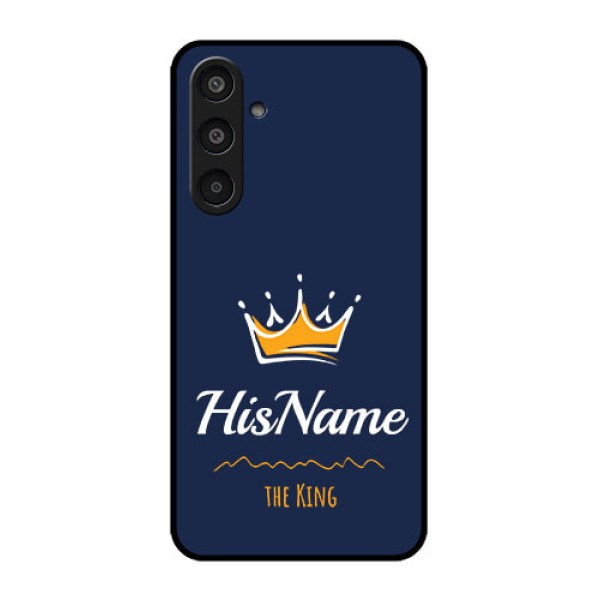 Samsung Galaxy M35 5G Custom Glass Phone CaseKing With Name Design