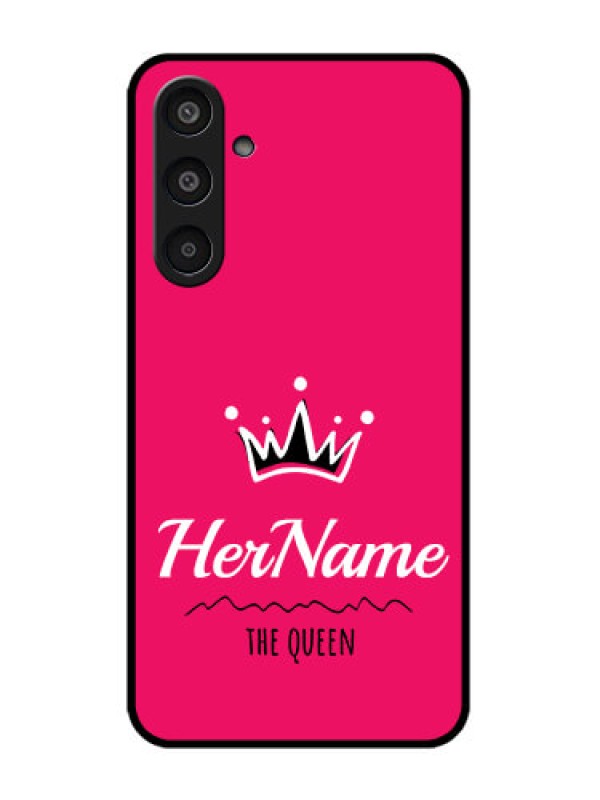 Custom Samsung Galaxy M35 5G Custom Glass Phone CaseQueen With Name Design