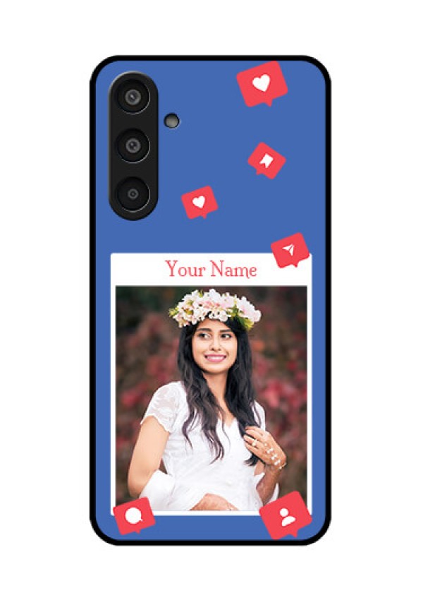 Samsung Galaxy M35 5G Custom Glass Phone CaseLike Share And Comment Design