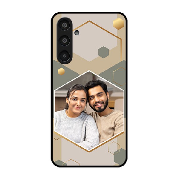 Samsung Galaxy M35 5G Custom Glass Phone CaseStylish Hexagon Pattern Design Samsung Galaxy M35 5G Custom Glass Phone CaseStylish Hexagon Pattern Design