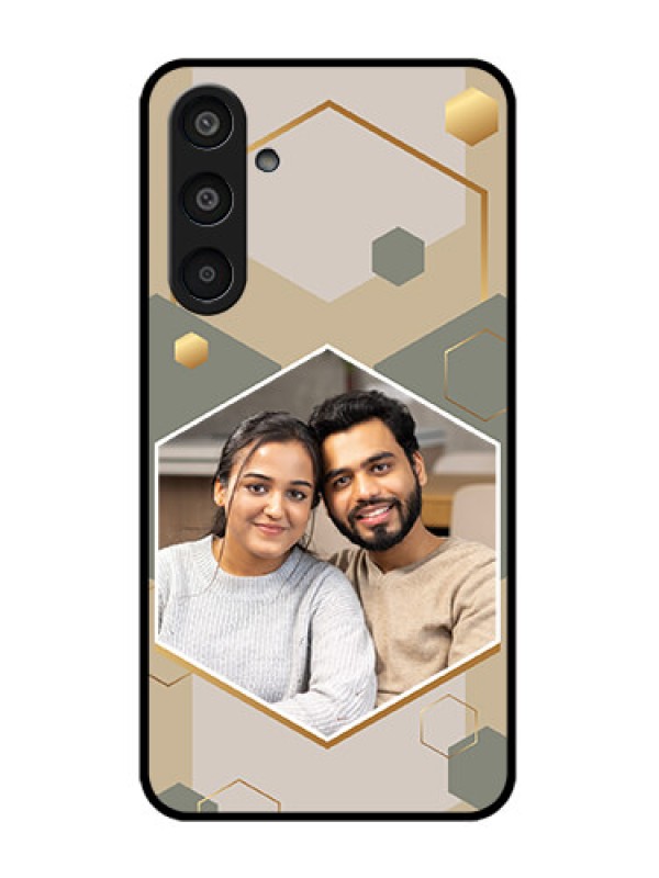 Custom Samsung Galaxy M35 5G Custom Glass Phone CaseStylish Hexagon Pattern Design