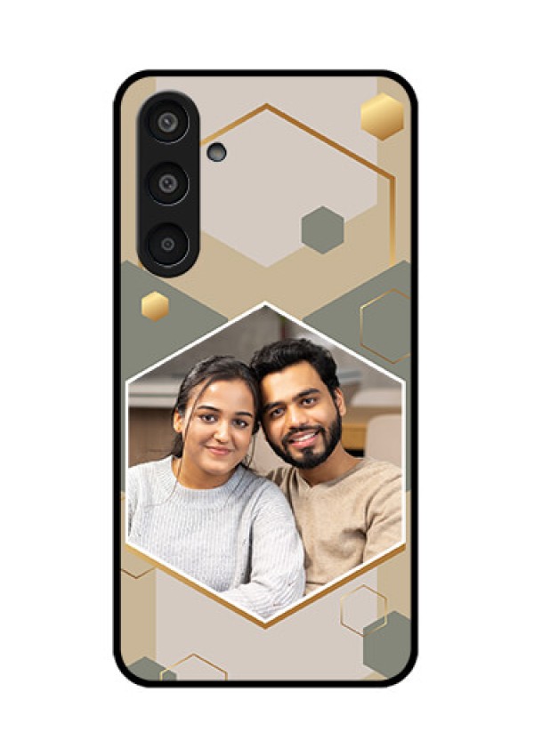 Samsung Galaxy M35 5G Custom Glass Phone CaseStylish Hexagon Pattern Design