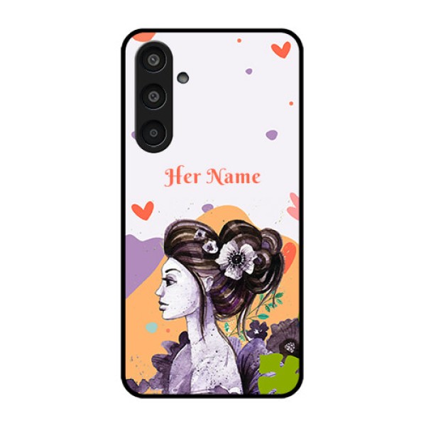 Samsung Galaxy M35 5G Custom Glass Phone CaseWoman And Nature Design Samsung Galaxy M35 5G Custom Glass Phone CaseWoman And Nature Design