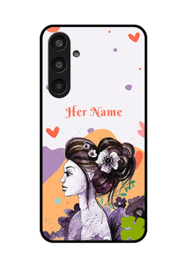 Samsung Galaxy M35 5G Custom Glass Phone CaseWoman And Nature Design