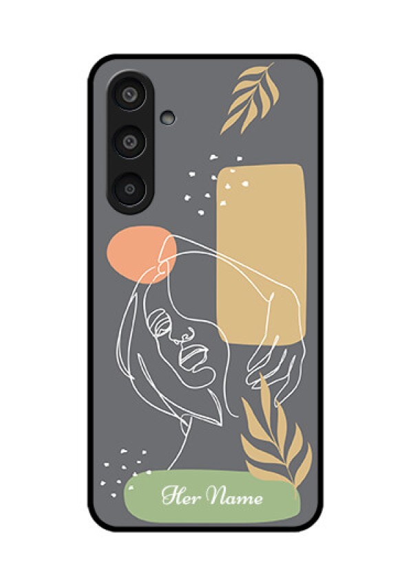 Samsung Galaxy M35 5G Custom Glass Phone CaseGazing Woman Line Art Design
