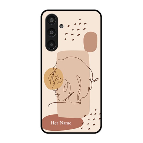 Samsung Galaxy M35 5G Custom Glass Phone CaseCalm Woman Line Art Design Samsung Galaxy M35 5G Custom Glass Phone CaseCalm Woman Line Art Design