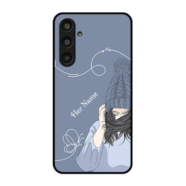 Samsung Galaxy M35 5G Custom Glass Phone CaseGirl In Winter Outfit Design