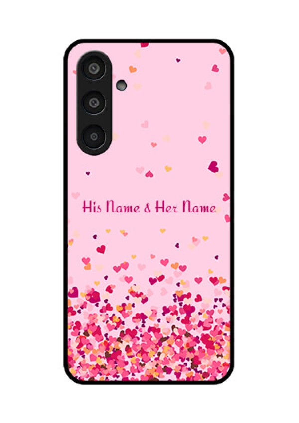Samsung Galaxy M35 5G Custom Glass Phone CaseFloating Hearts Design