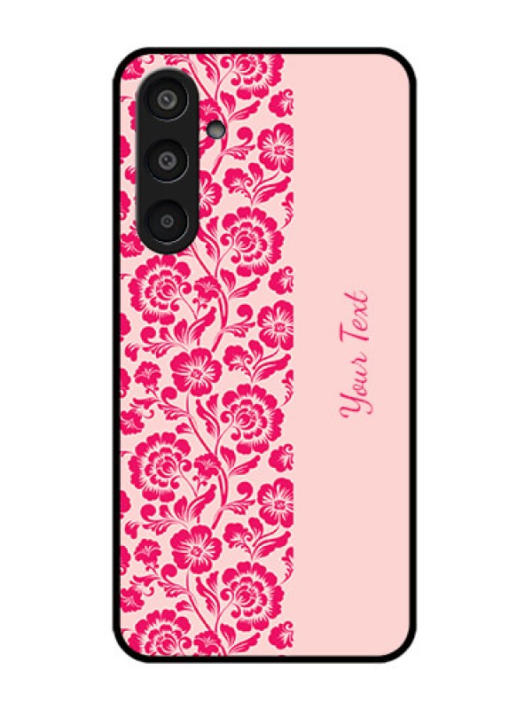 Custom Samsung Galaxy M35 5G Custom Glass Phone CaseAttractive Floral Pattern Design