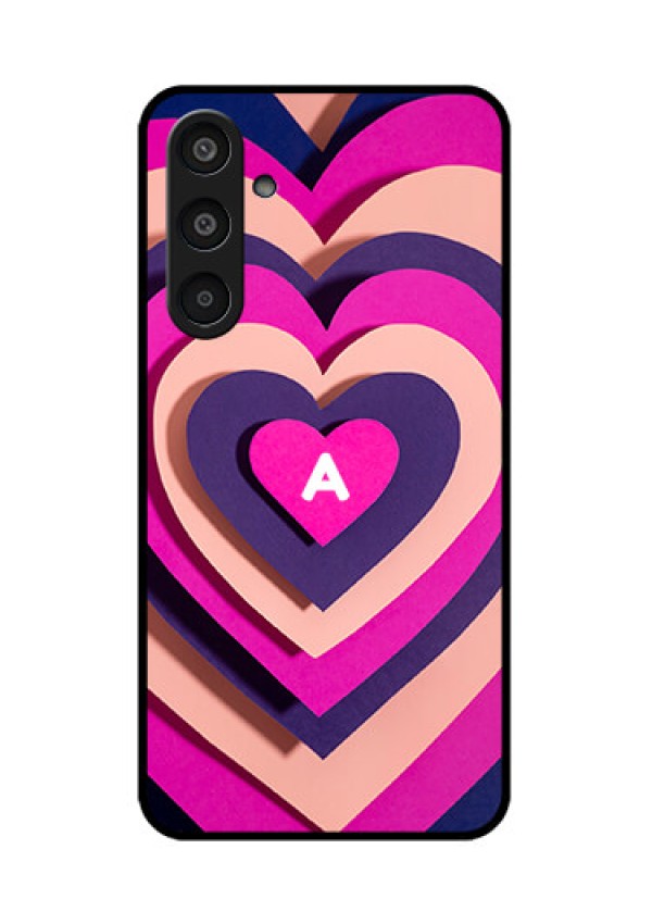 Samsung Galaxy M35 5G Custom Glass Phone CaseCute Heart Pattern Design
