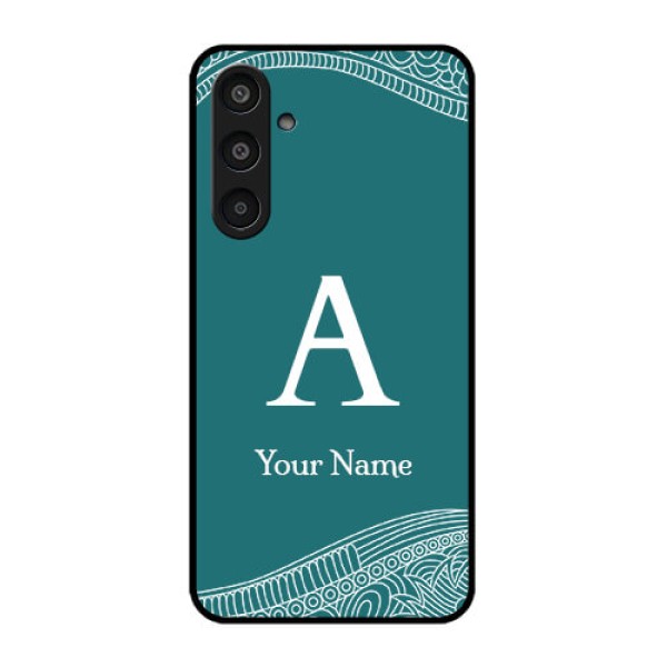 Samsung Galaxy M35 5G Custom Glass Phone CaseLine Art Pattern With Custom Name Design Samsung Galaxy M35 5G Custom Glass Phone CaseLine Art Pattern With Custom Name Design
