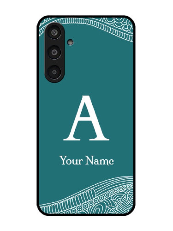 Custom Samsung Galaxy M35 5G Custom Glass Phone CaseLine Art Pattern With Custom Name Design