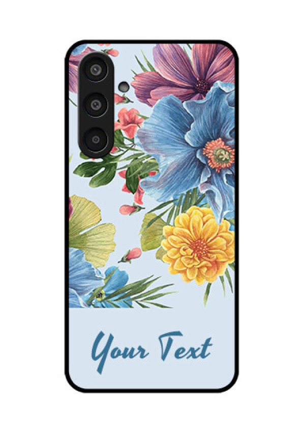 Samsung Galaxy M35 5G Custom Glass Phone CaseStunning Watercolored Flowers Painting Design