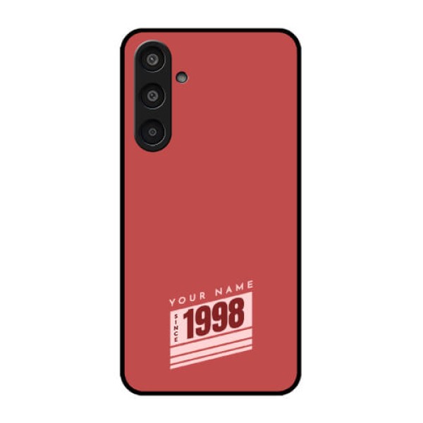 Samsung Galaxy M35 5G Custom Glass Phone CaseRed Custom Year Of Birth Design