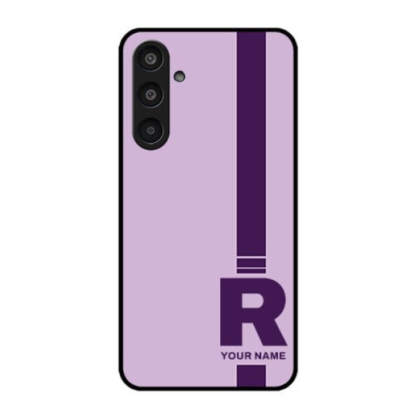 Samsung Galaxy M35 5G Custom Glass Phone CaseSimple Dual Tone Stripe With Name Design Samsung Galaxy M35 5G Custom Glass Phone CaseSimple Dual Tone Stripe With Name Design