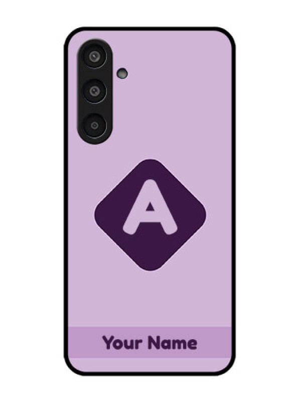 Custom Samsung Galaxy M35 5G Custom Glass Phone CaseCustom Letter In Curved Badge Design