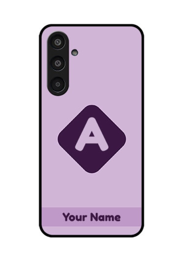 Samsung Galaxy M35 5G Custom Glass Phone CaseCustom Letter In Curved Badge Design