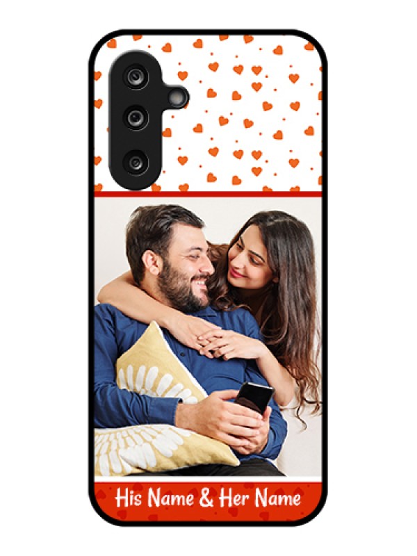 Custom Samsung Galaxy M36 5G Custom Glass Phone Case - Orange Love Symbol Design