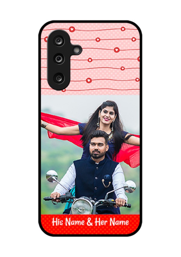 Samsung Galaxy M36 5G Custom Glass Phone Case - Red Pattern Case Design