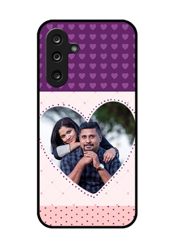 Samsung Galaxy M36 5G Custom Glass Phone Case - Violet Love Dots Design