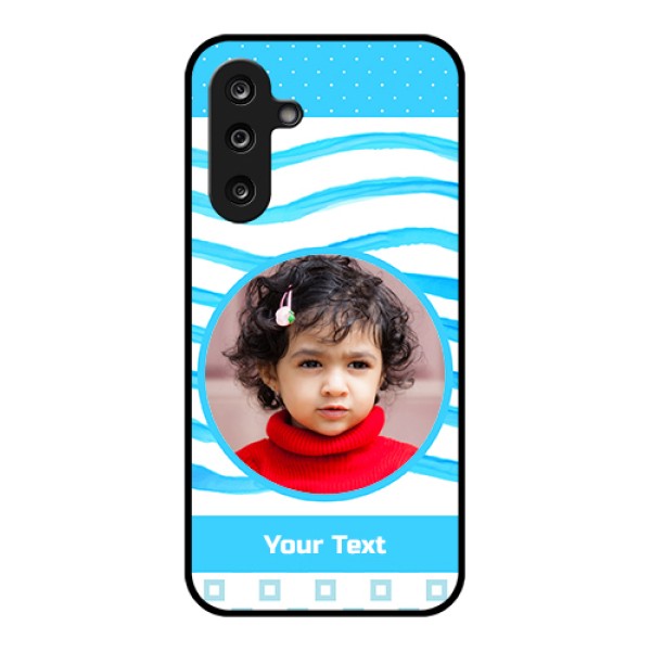 Samsung Galaxy M36 5G Custom Glass Phone Case - Simple Blue Case Design Samsung Galaxy M36 5G Custom Glass Phone Case - Simple Blue Case Design