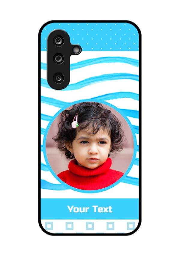 Samsung Galaxy M36 5G Custom Glass Phone Case - Simple Blue Case Design