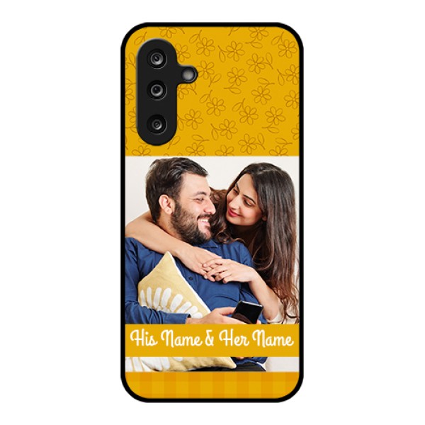 Samsung Galaxy M36 5G Custom Glass Phone Case - Yellow Floral Design Samsung Galaxy M36 5G Custom Glass Phone Case - Yellow Floral Design