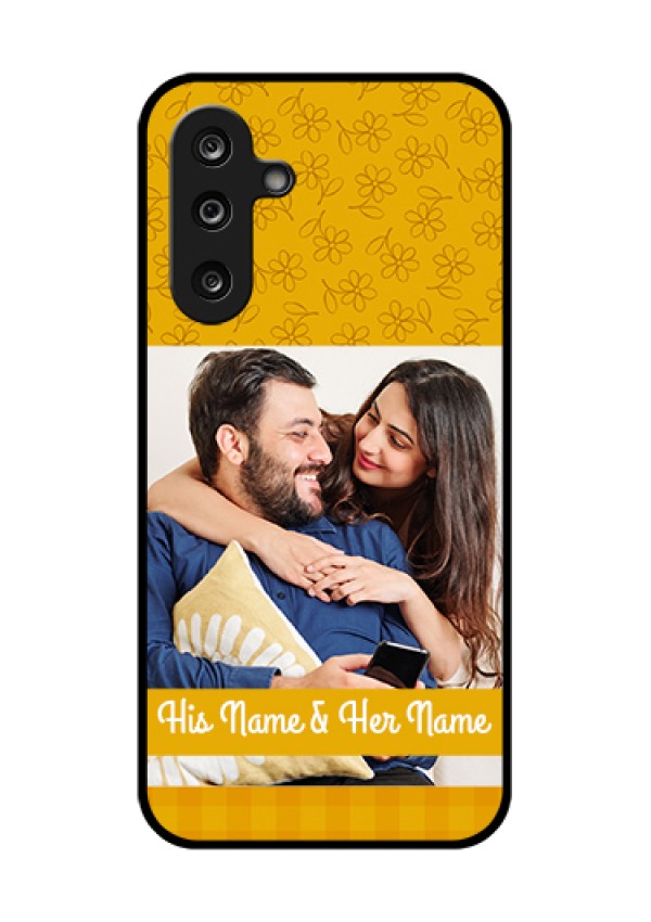 Samsung Galaxy M36 5G Custom Glass Phone Case - Yellow Floral Design