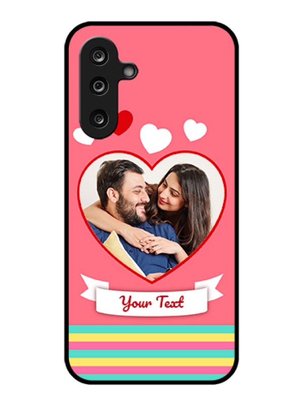 Custom Samsung Galaxy M36 5G Custom Glass Phone Case - Love Shapes Doodle Design