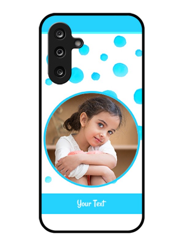 Custom Samsung Galaxy M36 5G Custom Glass Phone Case - Blue Bubbles Pattern Design