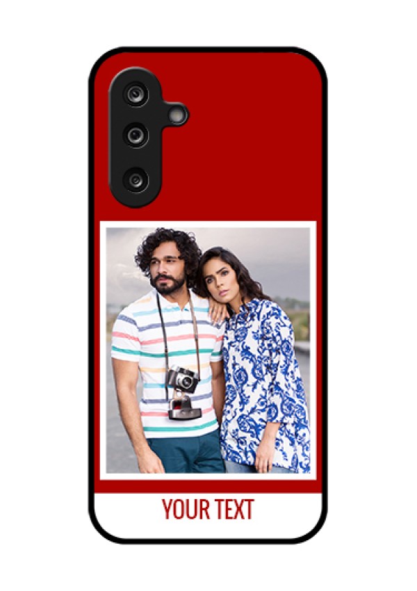 Samsung Galaxy M36 5G Custom Glass Phone Case - Red Color Design