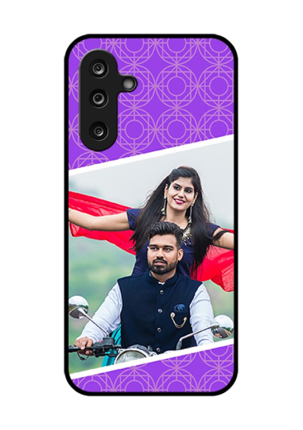 Samsung Galaxy M36 5G Custom Glass Phone Case - Violet Color Pattern Design