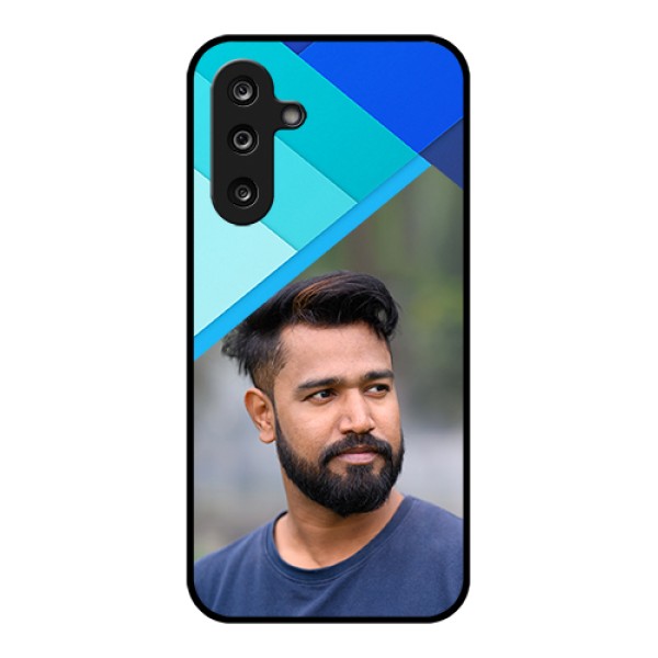 Samsung Galaxy M36 5G Custom Glass Phone Case - Blue Pattern Design