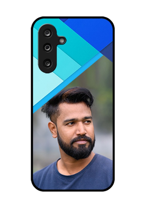 Samsung Galaxy M36 5G Custom Glass Phone Case - Blue Pattern Design