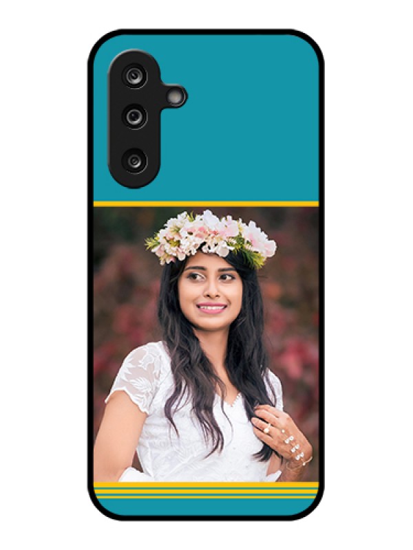 Custom Samsung Galaxy M36 5G Custom Glass Phone Case - Yellow & Blue Design