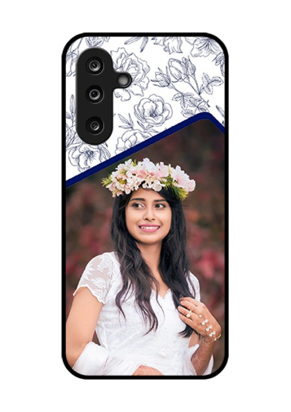 Samsung Galaxy M36 5G Custom Glass Phone Case - Classy Floral Design