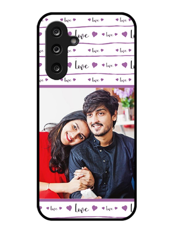 Custom Samsung Galaxy M36 5G Custom Glass Phone Case - Couples Heart Design