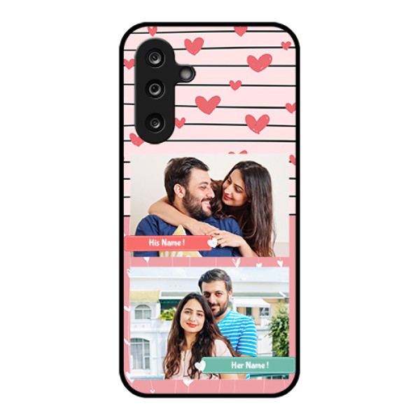 Samsung Galaxy M36 5G Custom Glass Phone Case - Photo With Heart Design Samsung Galaxy M36 5G Custom Glass Phone Case - Photo With Heart Design