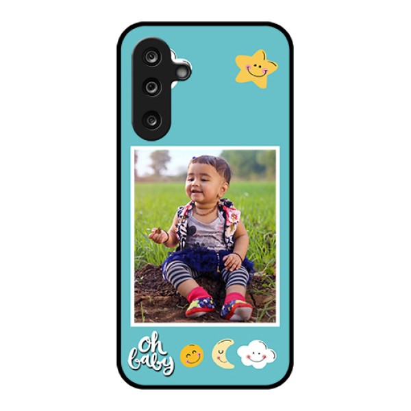Samsung Galaxy M36 5G Custom Glass Phone Case - Smiley Kids Stars Design Samsung Galaxy M36 5G Custom Glass Phone Case - Smiley Kids Stars Design