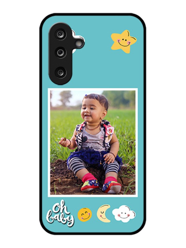 Custom Samsung Galaxy M36 5G Custom Glass Phone Case - Smiley Kids Stars Design