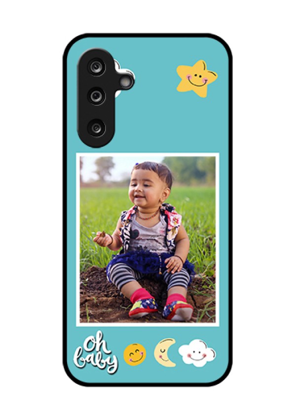 Samsung Galaxy M36 5G Custom Glass Phone Case - Smiley Kids Stars Design