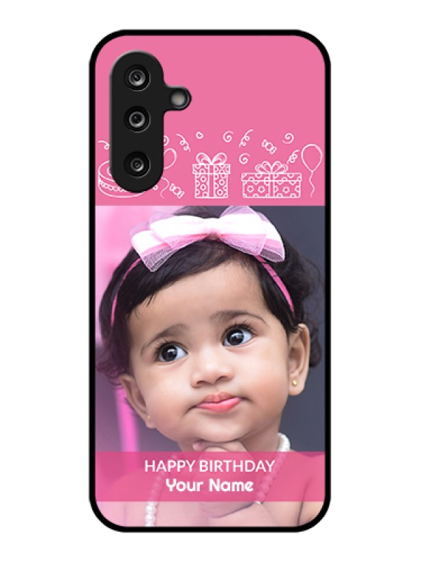 Custom Samsung Galaxy M36 5G Custom Glass Phone Case - With Birthday Line Art Design