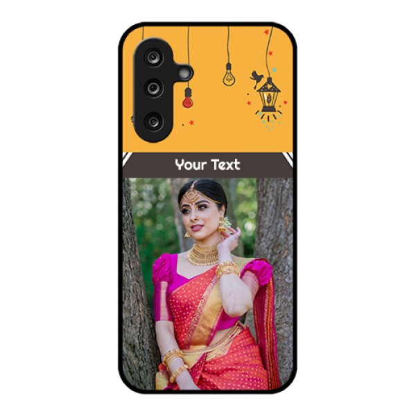 Samsung Galaxy M36 5G Custom Glass Phone Case - With Family Picture And Icons Samsung Galaxy M36 5G Custom Glass Phone Case - With Family Picture And Icons