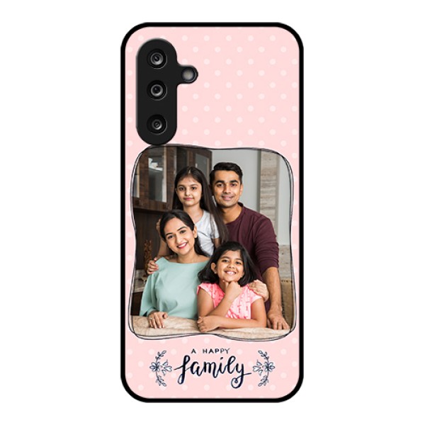 Samsung Galaxy M36 5G Custom Glass Phone Case - Family With Dots Design Samsung Galaxy M36 5G Custom Glass Phone Case - Family With Dots Design